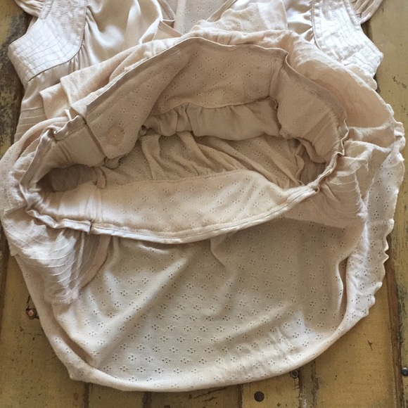 ANTHROPOLOGIE ODILLE STRETCH BLUSH CREAM WRAP TOP BOHO TOP FEMININE BLOUSE S - Picture 7 of 16